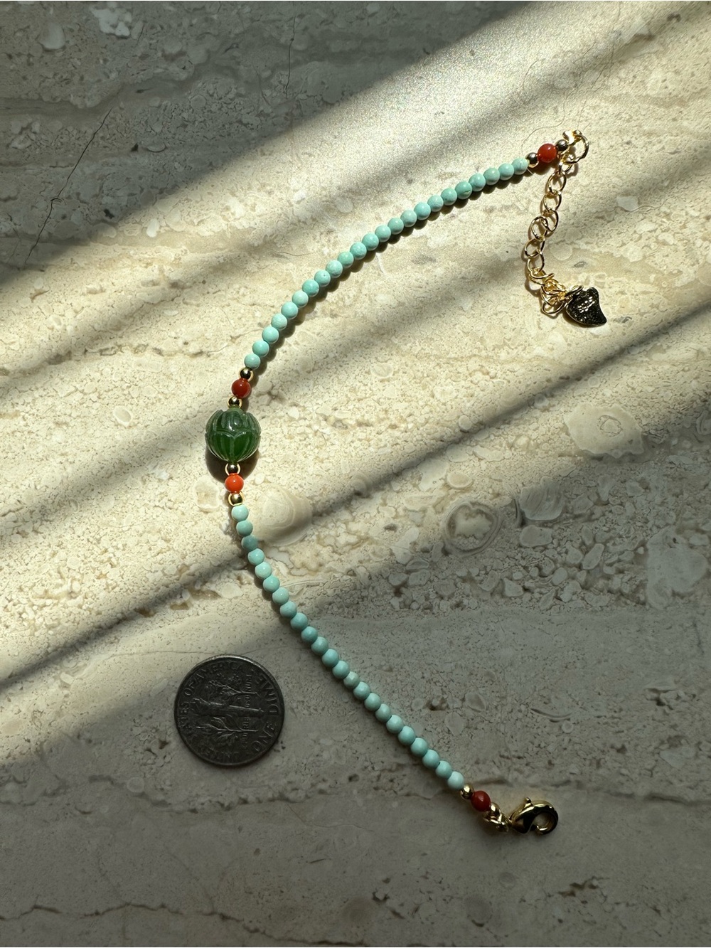 Turquoise & Green Jasper 925 Sterling Silver Bracelet